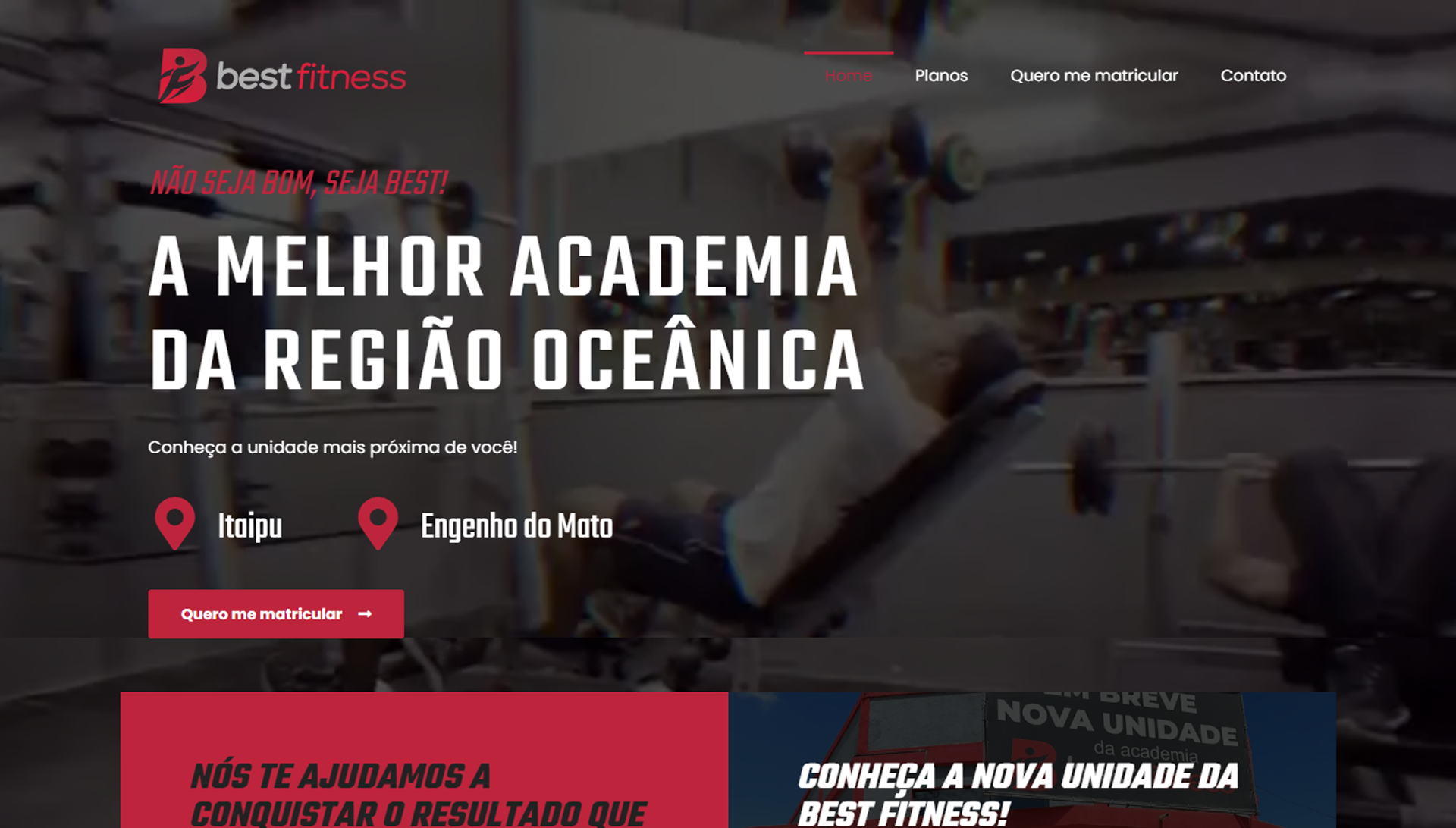 Site para academia Best Fitness
