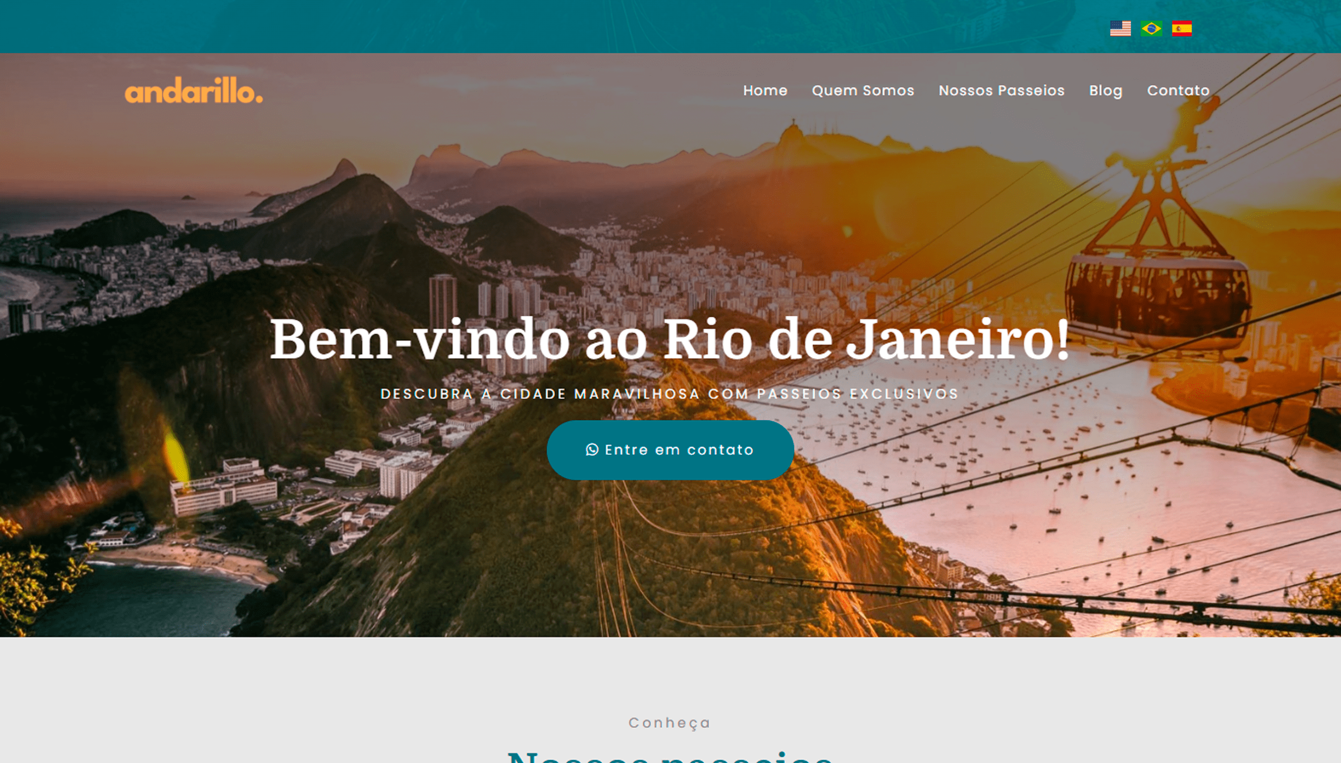 Site para agência de turismo carioca, Andarillo